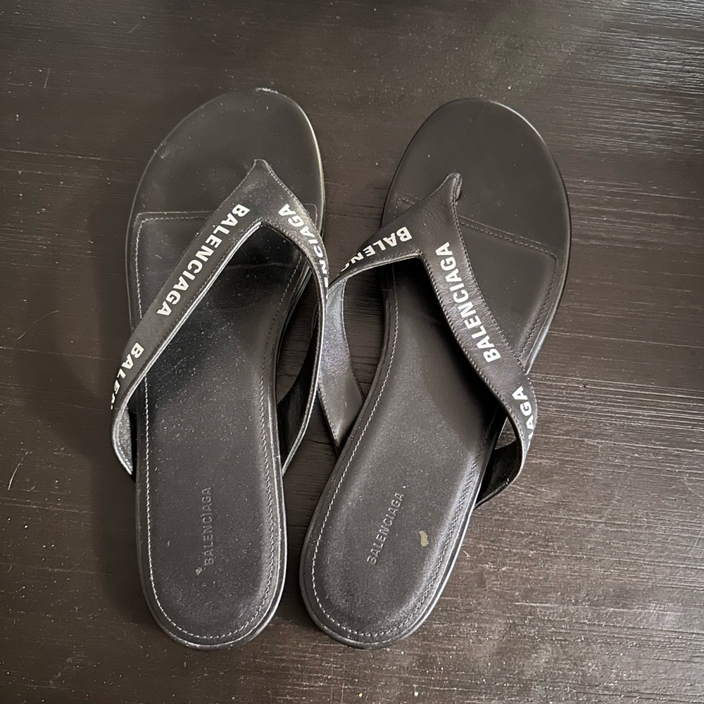 Balenciaga Black Logo Strap Sandals size 7